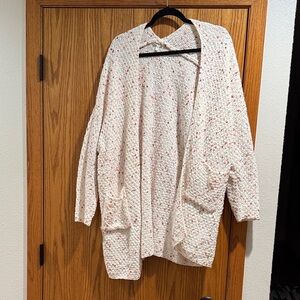 Maurices Cream and Red Knit Cardigan